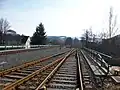 Bahnstrecke nach Johanngeorgenstadt kurz hinter dem Bahnhof Schwarzenberg (2016)