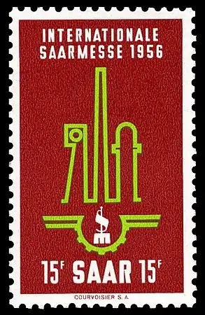 Sonderbriefmarke zur Saarmesse 1956