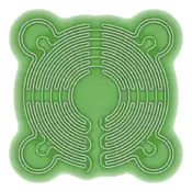 Muster des Rasenlabyrinths in Saffron Walden mit "Ohren"