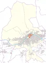 Österreichkarte, Position von Saggen hervorgehoben