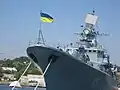 Die Hetman Sahaidatschnyj als Flaggschiff der ukrainischen Marine im Hafen von Sewastopol.