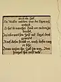 Inschrift über einen Müller des Dorfes an der Dorfkirche