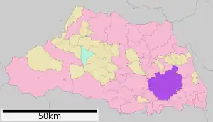 Lage Saitamas in der Präfektur