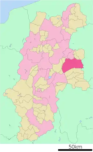 Lage Sakus in der Präfektur