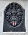 Wappen an einem Haus in Bergün/Bravuogn