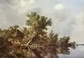 Flusslandschaft mit Fähre