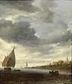 Gewässer mit Segelboot