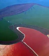 Salzwasserbecken in der Bucht von San Francisco