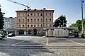 Blick zum Pfarramtsgebäude