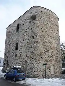 Tulln: Römer- oder Salzturm, fast vollständig erhaltener Hufeisenturm der Westmauer des spätantiken Kastells