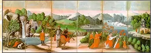 Stellschirm mit europäischer Landschaft rechts