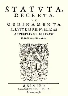 Verfassung San Marinos 1600