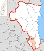 Lage der Gemeinde Sandviken