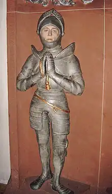 Grabfigur des Burgherrn Johann XXII. Kämmerer von Worms (Martinskirche von St. Martin)