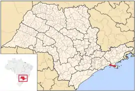 Lage von São Sebastião im Bundesstaat São Paulo
