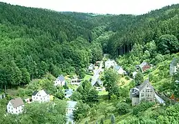 Blick von der Burg auf den „Gänsewinkel“