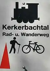 Hinweisschild des Radweges