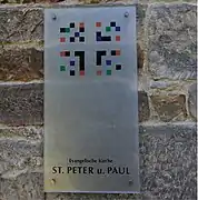 Namensschild der Kirche in Oberschmon