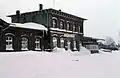 Der Bahnhof in Hohenlockstedt während der Schneekatastrophe in Norddeutschland 1978