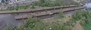 Die Reste der Doppelschleuse Magdeburg Neustadt im Luftbild