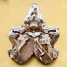 Wappenstein mit Wappen Johann Anton von Hasel; Eigentümer ab 1795