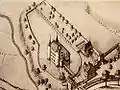Das Schloss im Jahr 1660, Aquarell von Albrecht Knauw