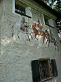 Ritterszene auf dem Schlossgebäude