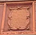 Schloss Monsheim, Inschriftkartusche des Generals Otto Ludwig von Wachenheim († 1660)