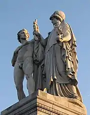 Athena bewaffnet den Krieger