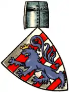 Stammwappen derer von Lüdinghausen genannt Wolff, das auch von deren Seitenlinie „Schulte von Soest“ geführt wurde