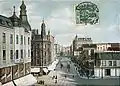 Blick aus Richtung Eimsbüttel in das Schulterblatt mit der Bahnbrücke, um 1905