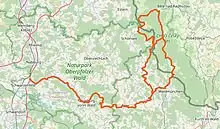 Übersichtsplan über den Verlauf des Schwarzachtal-Radweges