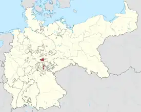 Lage Schwarzburg-Sondershausens im Deutschen Kaiserreich