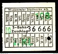 Nach der Klassenreform von 1956 ausgegebener „S-Bahn-Zuschlag“ für die 1. Klasse zum Preis von zehn Pfennig