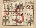 „S-Bahn-Zuschlag“ zu fünf Pfennig für Fahrgäste die bereits im Besitz einer Straßenbahn-Fahrkarte waren