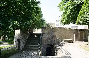 Der sogenannte Jungfernkuss, ein 2007 entdeckter Wehrturm an der Stadtmauer