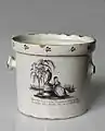 «Cache-pot» aus Fayence, Hafner Rudolf Kuhn aus Pfäffikon, Kanton Zürich, 1812. (Schweizerisches Nationalmuseum Zürich, Inv.-Nr.LM-29284)