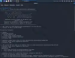 Screenshot von WPScan 3.8.18 in Kali Linux 2021.3