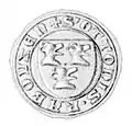 Siegel des Marquard von Raboisen (Wolfsköpfe schauen nach rechts)