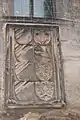 Stein mit verschiedenen Allianzwappen der Pömer an der Sebalduskirche