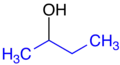 sec-Butanol, sec-Butylgruppe blau markiert.