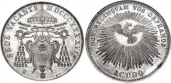 Scudo von 1846, eine Sedisvakanzmünze
