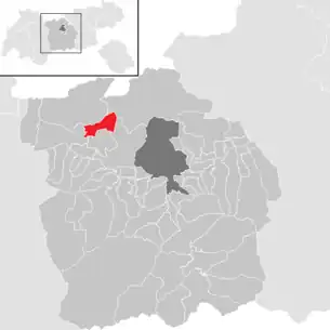 Lage der Gemeinde Seefeld in Tirol im Bezirk Innsbruck-Land (anklickbare Karte)