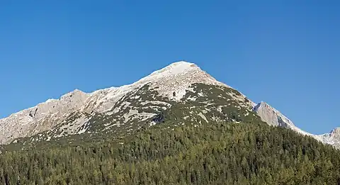 Westseite des Seehorns, über die der Normalweg von der Kallbrunnalm verläuft