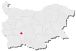 Karte von Bulgarien, Position von Septemwri hervorgehoben