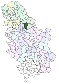 Lage der Gemeinde in Serbien