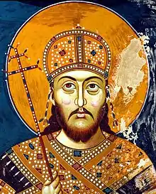 Fresko Stefan Uroš IV. Dušan im Kloster Sveti Arhanđeli