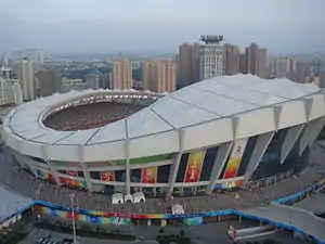 Das Shanghai-Stadion während des olympischen Fußballturniers