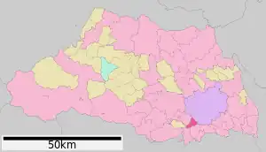 Lage Shikis in der Präfektur