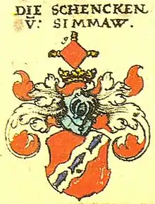 Helmkissen als Helmzier der Schenck von Simmau